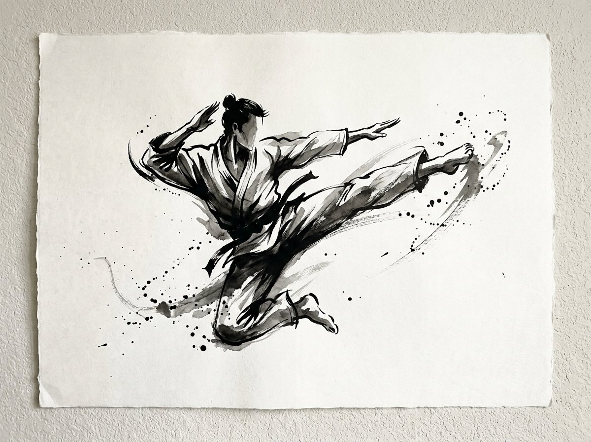Martial Arts Brush Ink Artwork